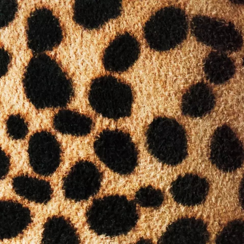 Mini cheetah suede shoe material swatch