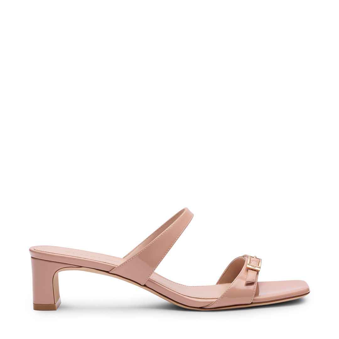 The Baby Babette Slide Sandal in Blushful Beige Patent Leather 