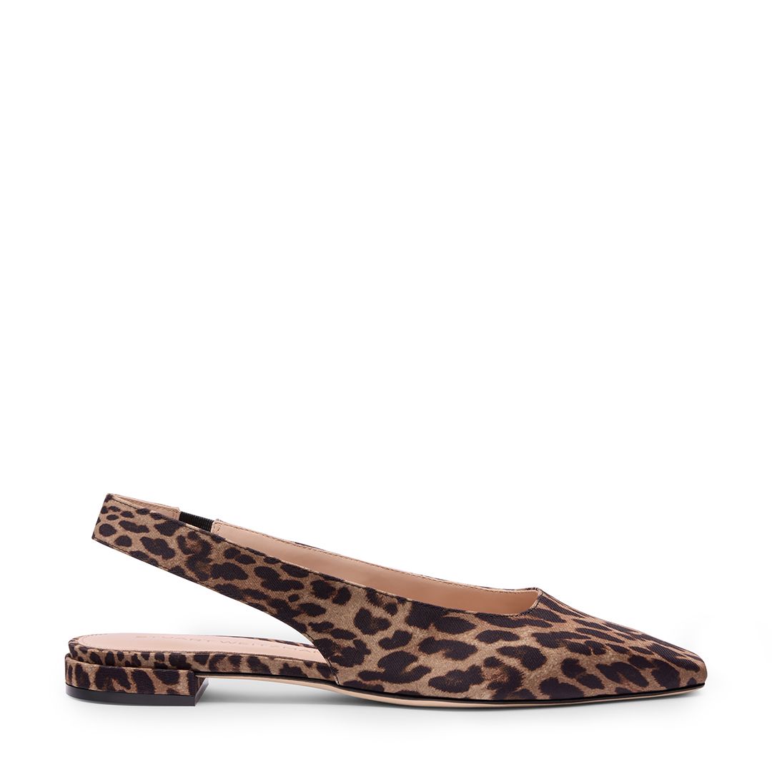 The Stassi Slingback Flat in Leopard-Print Fabric
