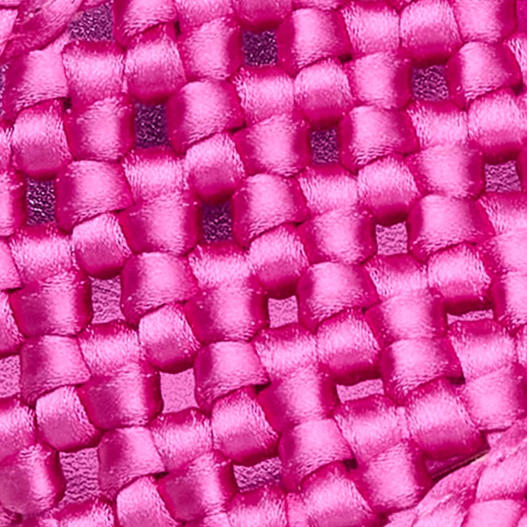 woven satin shoe detailing, shown in the color bright pink
