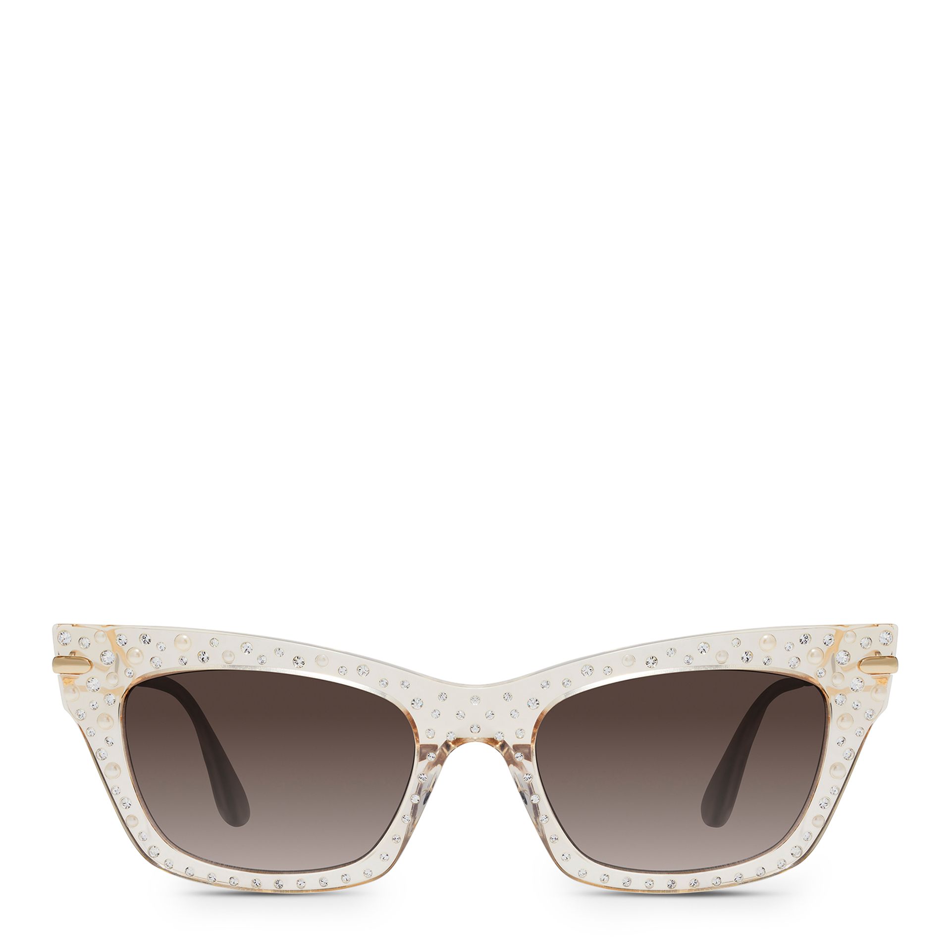 Crystal And Pearl Metal Geometric Cat-Eye Sunglasses  display picture 2