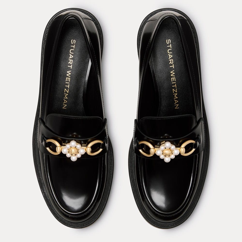 Stuart Weitzman Black Loafers with Gold Detail Stuart Weizman Black Loafers | 7 – The Yellow Morning main image 2