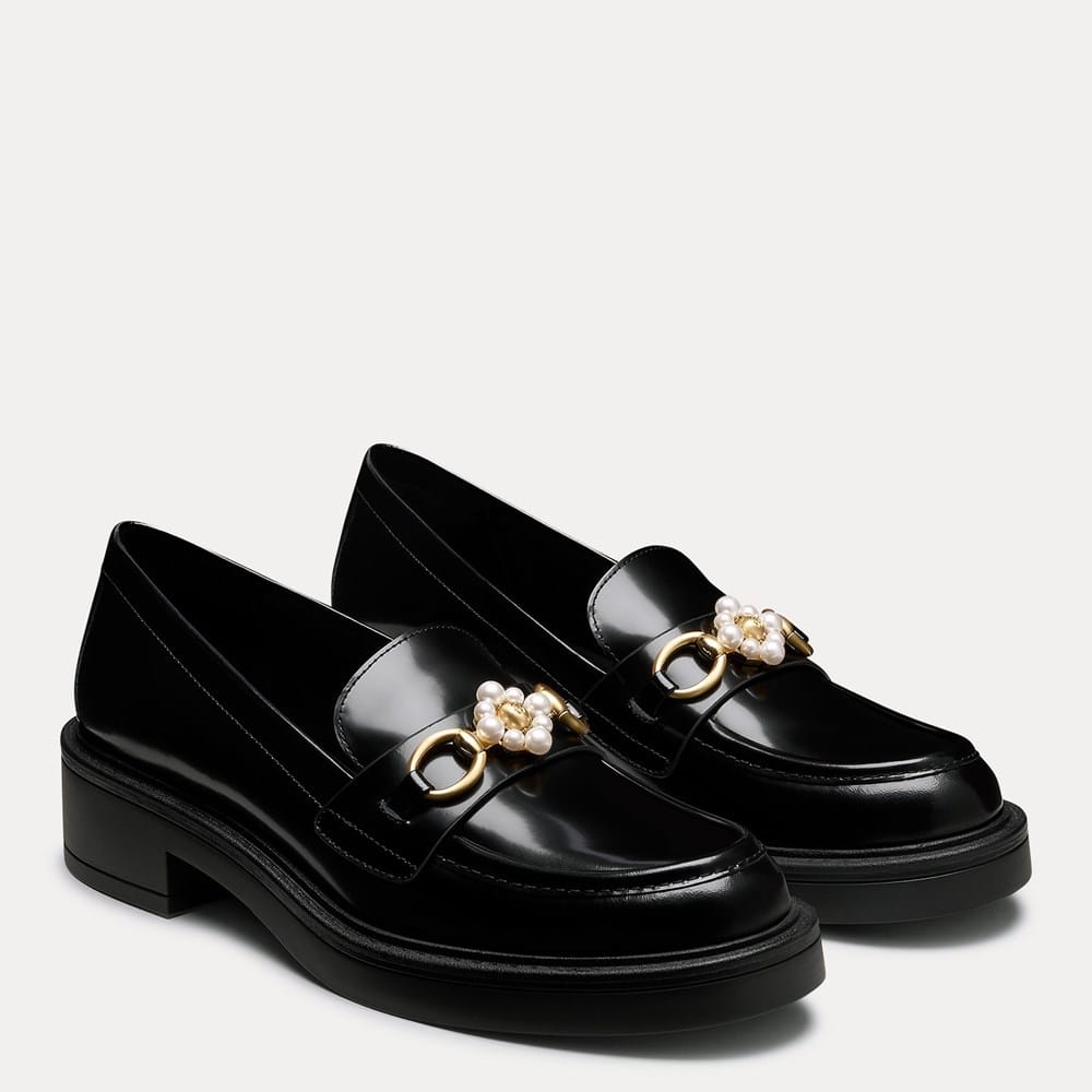 Stuart Weitzman Black Loafers with Gold Detail Stuart Weizman Black Loafers | 7 – The Yellow Morning main image 4