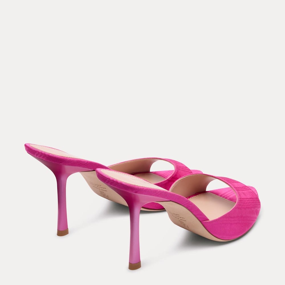【ルイヴィトン】フラワーがアクセント！PINKカラーサテン＆レザーミュール23㎝ Lexington Mule 85 | Heels | Stuart Weitzman