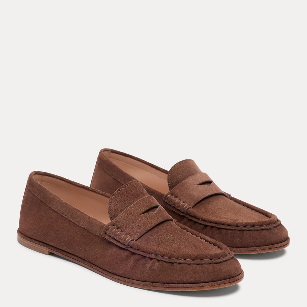 New Stuart Weitzman Aurelio Loafer Dark Brown Suede Sz 10.5 Stuart Weitzman Aurelio Loafers In Brown - 40% Off  main image 3