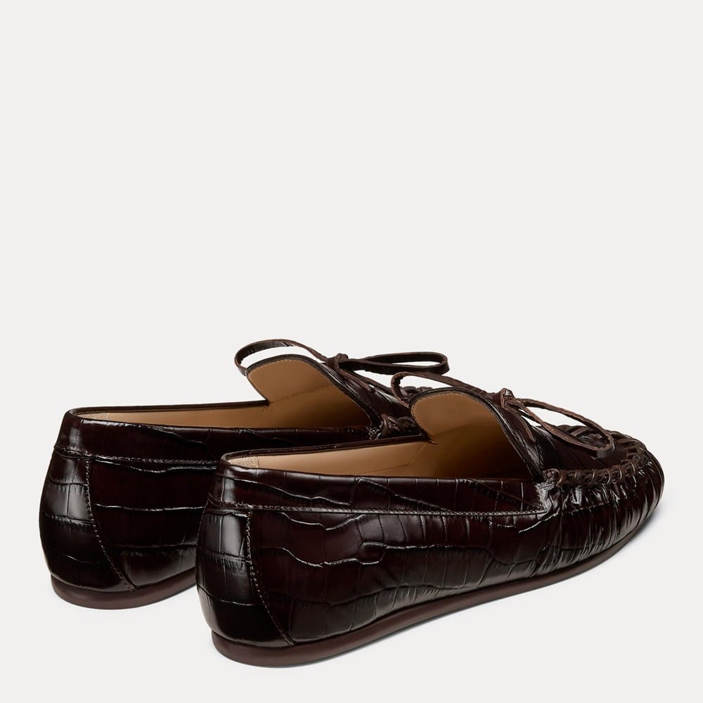Stuart Weitzman - Black Leather Loafers w/ Patent Trim & Bow Accent Sz 10 Vintage Stuart Weitzman Leather Loafers With Bow, Size 10 - Etsy main image 4