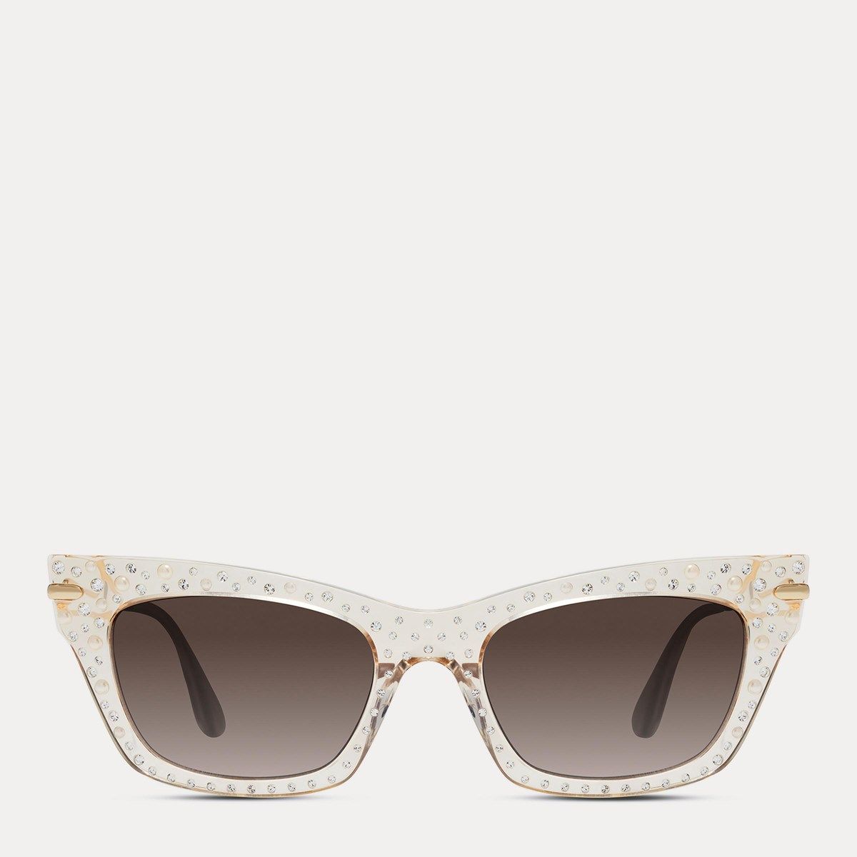 Embellished Cat-Eye Sunglasses with clear Crystal Trim
S49 Sunglasses, Cat-eye shape, Chain, Gray | Swarovski main image 3