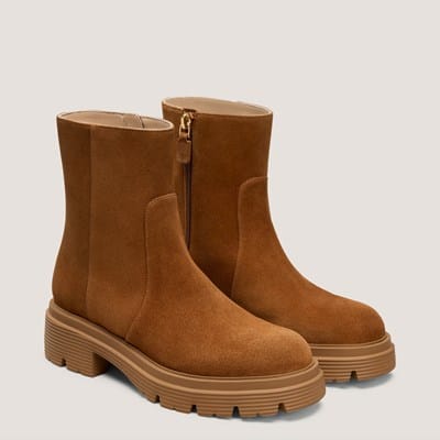 Maeve Zip Block-Heel Bootie | Boots | Stuart Weitzman